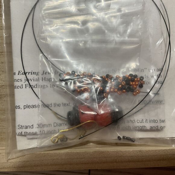 DIY Earring Kit ~ Brightlings Pumpkin Man Earring Kit -Halloween - Picture 4 of 4